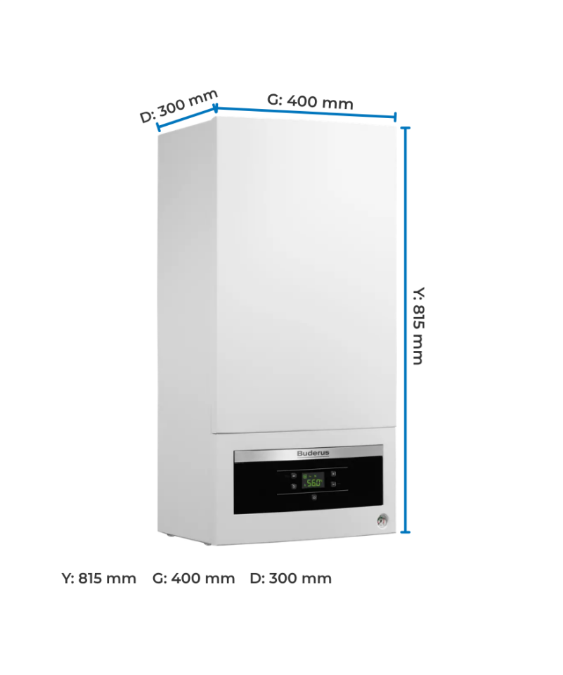 Buderus Logamax plus GB062i.2 24 kW Yoğuşmalı Kombi Ölçüleri