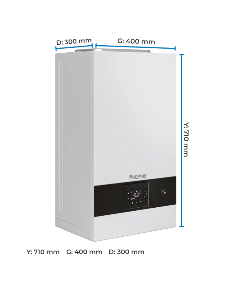 Buderus Logamax plus GB122i.2 24 kW Yoğuşmalı Kombi Ölçüleri