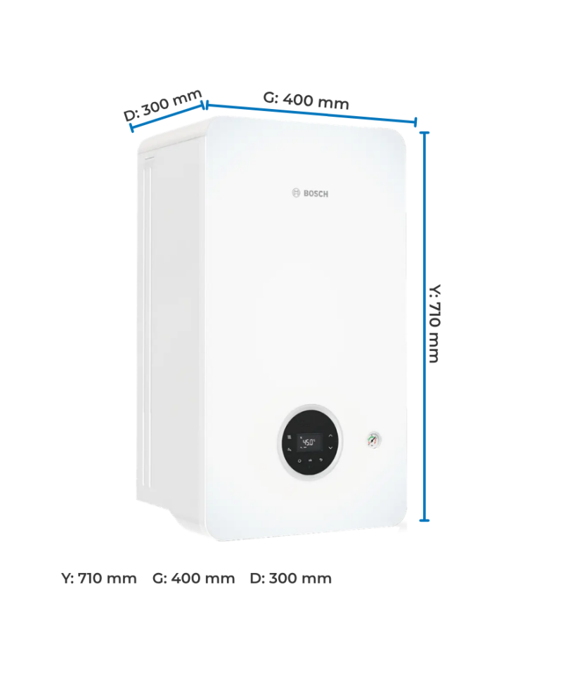 Bosch Condens 2200i W 24 kW Yoğuşmalı Kombi Ölçüleri