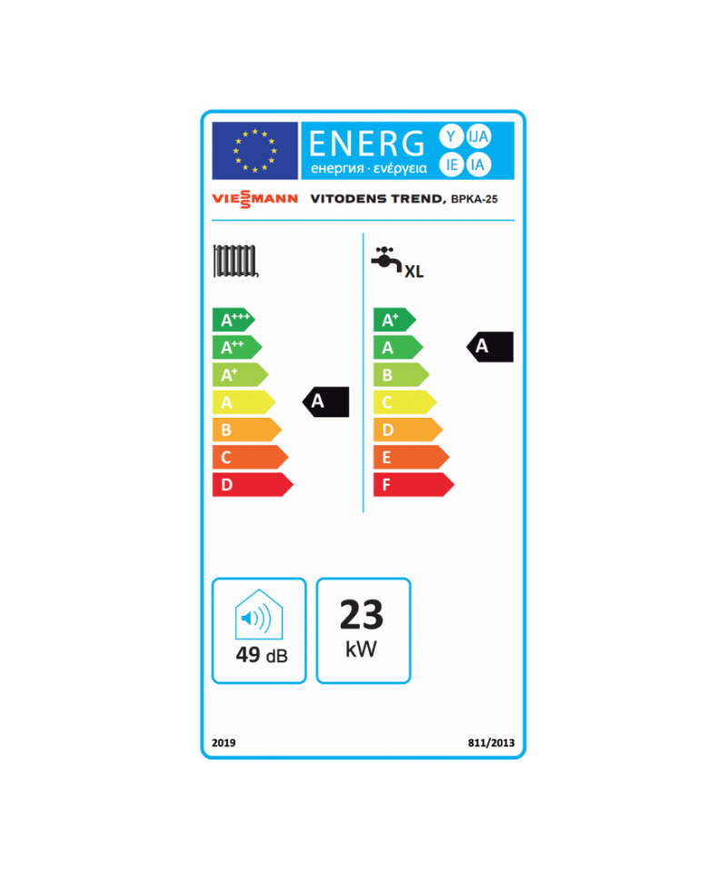 Viessmann Vitodens Trend 25 kW Yoğuşmalı Kombi Enerji Etiketi